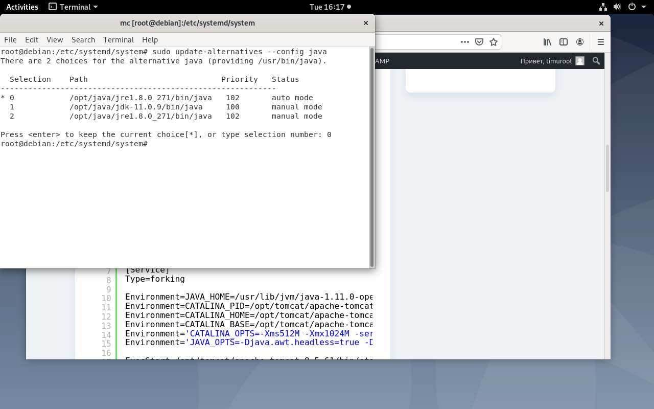 Debian install Apache Tomcat