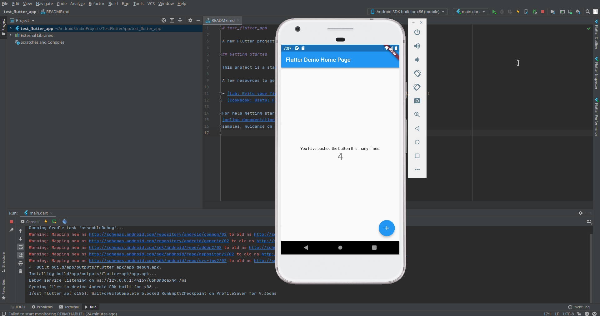 Run dart application on Android device