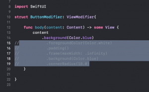 comment code in Xcode