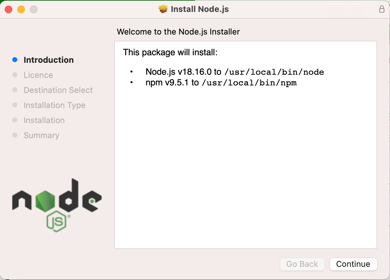 Installing Node.js on macOS